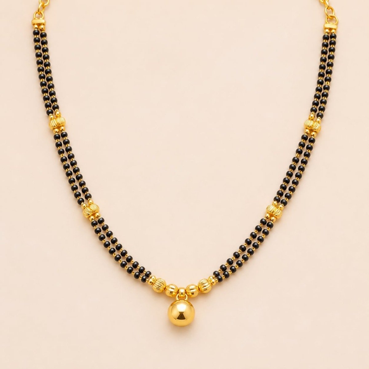 Black Beads Chain with Pendant